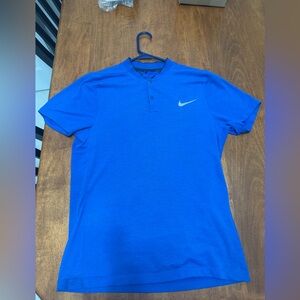 Nike Golf Collarless Blade Polo Blue Mens Small